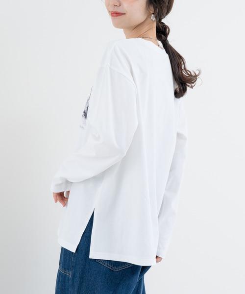 refinedworks(リファインドワークス)の「【refinedworks】大人カジュアル に映える、洗練 ロゴロンT(Tシャツ/カットソー・レディース・オフホワイト/チャコールグレー・FREE)」の10枚目の写真