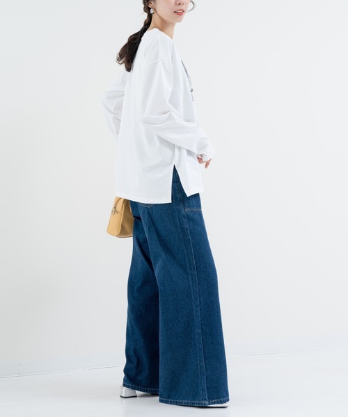 refinedworks(リファインドワークス)の「【refinedworks】大人カジュアル に映える、洗練 ロゴロンT(Tシャツ/カットソー・レディース・オフホワイト/チャコールグレー・FREE)」の20枚目の写真