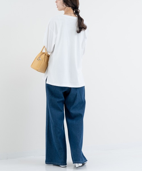 refinedworks(リファインドワークス)の「【refinedworks】大人カジュアル に映える、洗練 ロゴロンT(Tシャツ/カットソー・レディース・オフホワイト/チャコールグレー・FREE)」の21枚目の写真