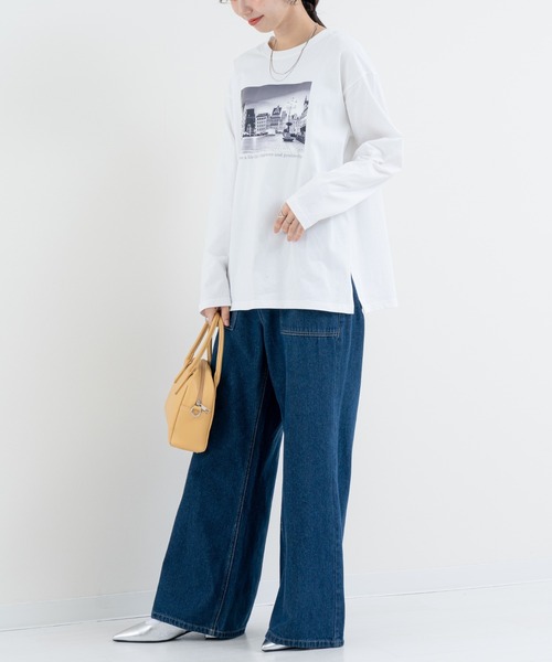 refinedworks(リファインドワークス)の「【refinedworks】大人カジュアル に映える、洗練 ロゴロンT(Tシャツ/カットソー・レディース・オフホワイト/チャコールグレー・FREE)」の22枚目の写真