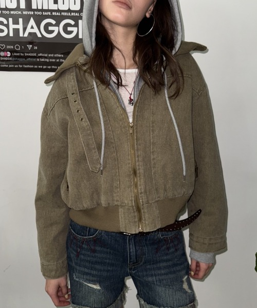 SHAGGIE（シャギー）の「フェードワークショートジャケット（その他アウター・レディース・グレー/ベージュ/ブラウン・FREE）」の3枚目の写真