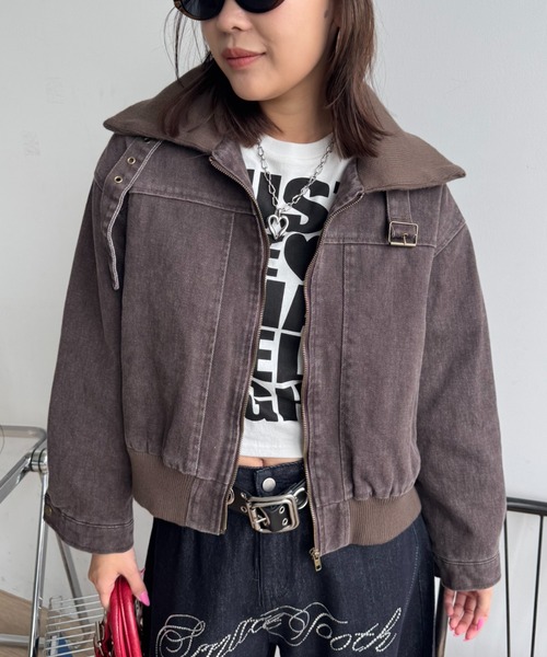 SHAGGIE（シャギー）の「フェードワークショートジャケット（その他アウター・レディース・グレー/ベージュ/ブラウン・FREE）」の4枚目の写真