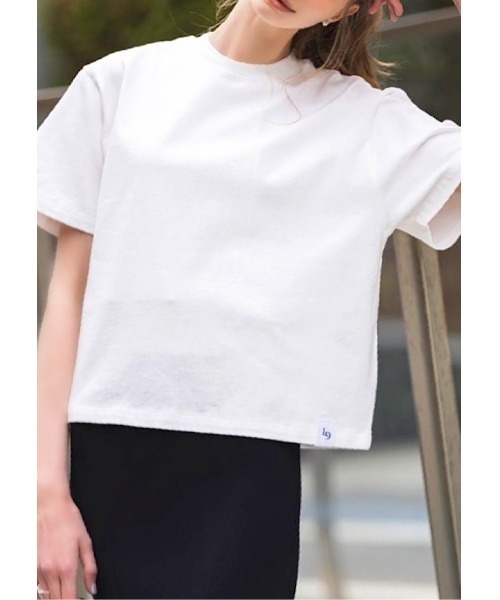LUDICRUM(ルーディクルム)の「Over Tshirt (Short)(Tシャツ/カットソー・レディース・ブラック/オフホワイト・FREE)」の2枚目の写真
