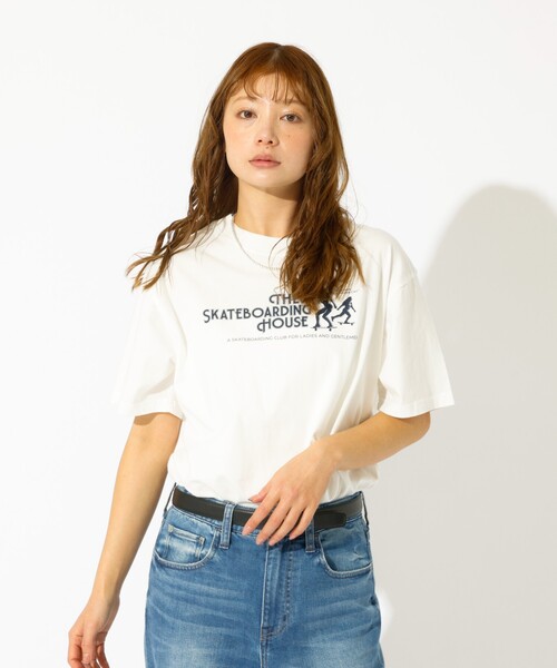 PARROTT CANVAS（パロットキャンバス）の「【PARROTT CANVAS/パロットキャンバス】ヴィンテージS/S Tシャツ "93" / ロゴプリントT / バックプリント（Tシャツ/カットソー・レディース・ネイビー/ホワイト・フリー）」の3枚目の写真