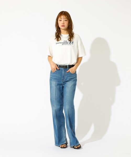PARROTT CANVAS（パロットキャンバス）の「【PARROTT CANVAS/パロットキャンバス】ヴィンテージS/S Tシャツ "93" / ロゴプリントT / バックプリント（Tシャツ/カットソー・レディース・ネイビー/ホワイト・フリー）」の7枚目の写真