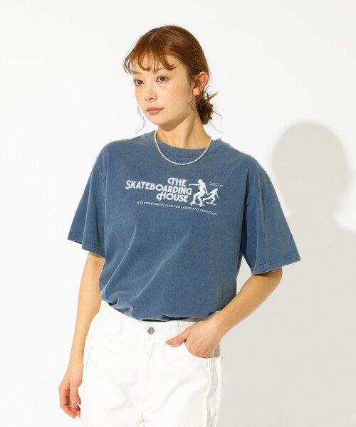 PARROTT CANVAS（パロットキャンバス）の「【PARROTT CANVAS/パロットキャンバス】ヴィンテージS/S Tシャツ "93" / ロゴプリントT / バックプリント（Tシャツ/カットソー・レディース・ネイビー/ホワイト・フリー）」の8枚目の写真