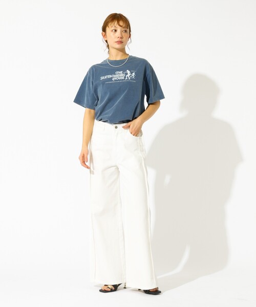 PARROTT CANVAS（パロットキャンバス）の「【PARROTT CANVAS/パロットキャンバス】ヴィンテージS/S Tシャツ "93" / ロゴプリントT / バックプリント（Tシャツ/カットソー・レディース・ネイビー/ホワイト・フリー）」の9枚目の写真