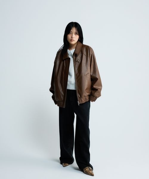 JEANASIS（ジーナシス）の「ヴィンテージレザーブルゾン/640179（ブルゾン・レディース・ブラック/ベージュ/ブラウン・FREE）」の13枚目の写真