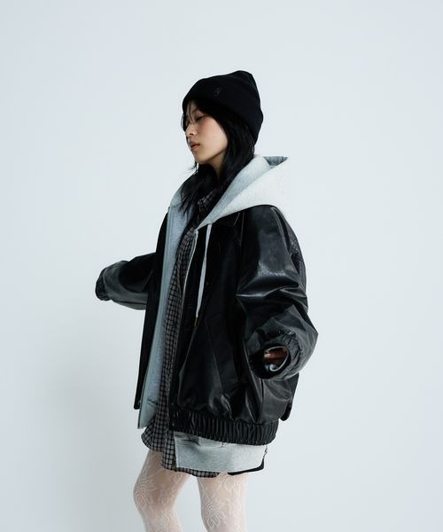 JEANASIS（ジーナシス）の「ヴィンテージレザーブルゾン/640179（ブルゾン・レディース・ブラック/ベージュ/ブラウン・FREE）」の6枚目の写真