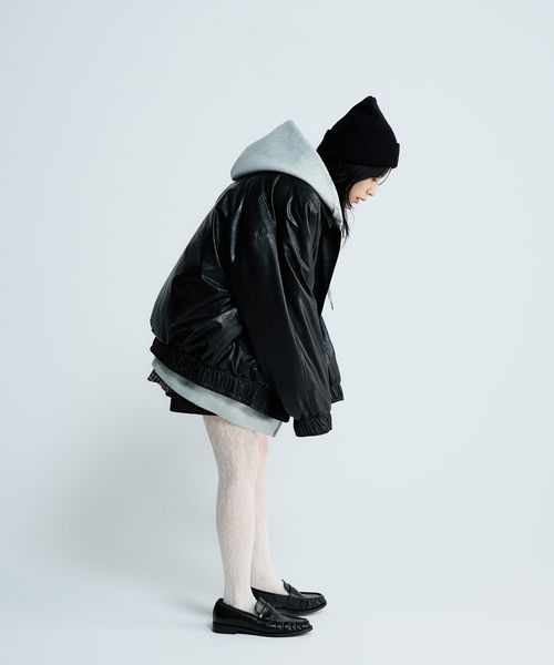 JEANASIS（ジーナシス）の「ヴィンテージレザーブルゾン/640179（ブルゾン・レディース・ブラック/ベージュ/ブラウン・FREE）」の5枚目の写真