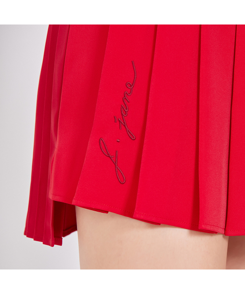 J.JANE(ジェイジェーン)の「アシンメトリーハイカラー プリーツスカート (ローズレッド)(スカート・レディース・その他・M/XS/S)」の5枚目の写真