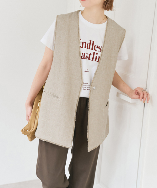 Spick & Span（スピックアンドスパン）の「Riopelle ツイードジレ（ベスト・レディース・マルチ/ベージュ・FREE）」の2枚目の写真