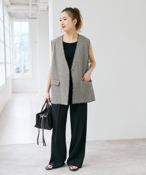 Spick & Span（スピックアンドスパン）の「Riopelle ツイードジレ（ベスト・レディース・マルチ/ベージュ・FREE）」の4枚目の写真