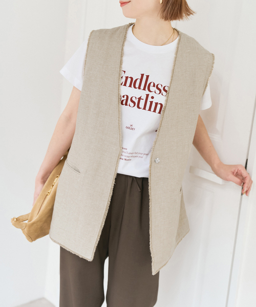 Spick & Span（スピックアンドスパン）の「Riopelle ツイードジレ（ベスト・レディース・マルチ/ベージュ・FREE）」の6枚目の写真