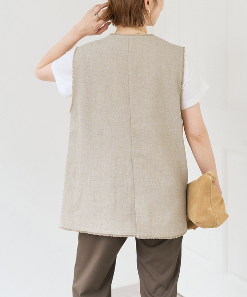 Spick & Span（スピックアンドスパン）の「Riopelle ツイードジレ（ベスト・レディース・マルチ/ベージュ・FREE）」の8枚目の写真