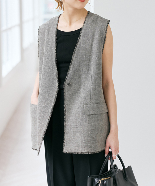 Spick & Span（スピックアンドスパン）の「Riopelle ツイードジレ（ベスト・レディース・マルチ/ベージュ・FREE）」の13枚目の写真