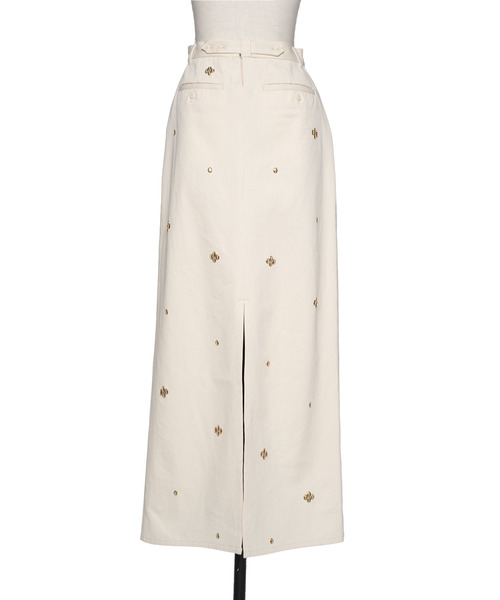 muller of yoshiokubo（ミュラーオブヨシオクボ）の「muller of yoshiokubo ミュラーオブヨシオクボ / METAL BEANS SKIRT メタルビーズデニムロングスカート / MLS26403（スカート・レディース・ブラック/アイボリー・38）」の15枚目の写真