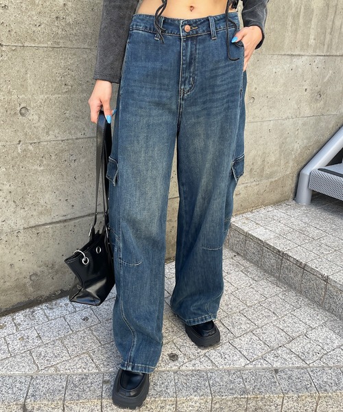 ROGER AND RAW（ロジャーアンドロウ）の「カーゴデニムカーブパンツ（デニムパンツ・レディース・ブルー・MEDIUM/SMALL）」の7枚目の写真