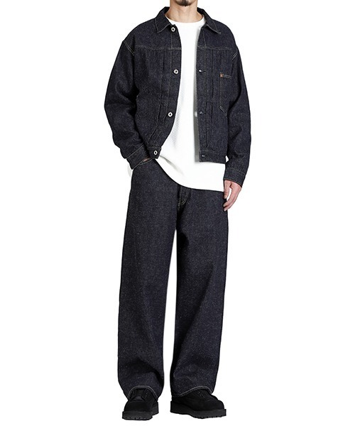 GOLD（ゴールド）の「GOLD / ゴールド：RECYCLED SUVIN COTTON YARAN 11.5oz DENIM ５POCKET WIDE PANTS  WWⅡ MODEL：26A-GL42620N[MUS]（デニムパンツ・メンズ・ノンウォッシュ・M/L）」の5枚目の写真