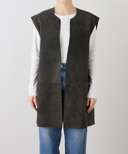 JOURNAL STANDARD LUXE（ジャーナルスタンダード　ラックス）の「スウェードベスト（その他アウター・レディース・チャコールグレー/ブラウン・FREE）」の6枚目の写真