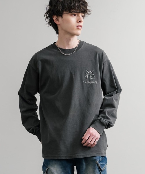 KRIFF MAYER(クリフメイヤー)の「KRIFF MAYER クリフメイヤー オーバーサイズスーベニア刺繍クルーネック長袖Tシャツ(虎) /ロンT 2537203(Tシャツ/カットソー・メンズ・パープル/オレンジ/ベージュ/チャコール・M/XL/L)」の6枚目の写真
