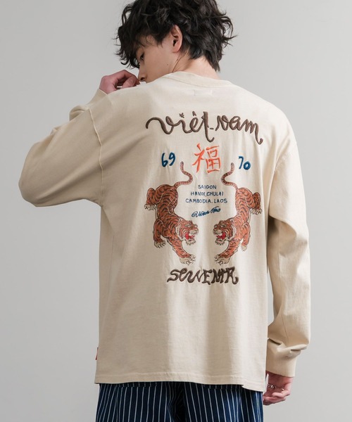 KRIFF MAYER(クリフメイヤー)の「KRIFF MAYER クリフメイヤー オーバーサイズスーベニア刺繍クルーネック長袖Tシャツ(虎) /ロンT 2537203(Tシャツ/カットソー・メンズ・パープル/オレンジ/ベージュ/チャコール・M/XL/L)」の12枚目の写真