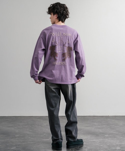 KRIFF MAYER(クリフメイヤー)の「KRIFF MAYER クリフメイヤー オーバーサイズスーベニア刺繍クルーネック長袖Tシャツ(虎) /ロンT 2537203(Tシャツ/カットソー・メンズ・パープル/オレンジ/ベージュ/チャコール・M/XL/L)」の18枚目の写真