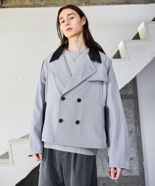 HARE（ハレ）の「レザーキリカエトレンチブルゾン(HARE)（ブルゾン・メンズ・ブラック/グレー/ブラック系その他・FREE）」の5枚目の写真