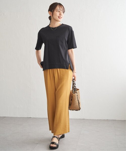 ikka(イッカ)の「【プチプラ1990円(税抜)】冷感コットン半袖ポケットTシャツ(Tシャツ/カットソー・レディース・グレー/ピンク/ライトグリーン/ブラック/オフホワイト/ホワイト・L/M/S)」の21枚目の写真