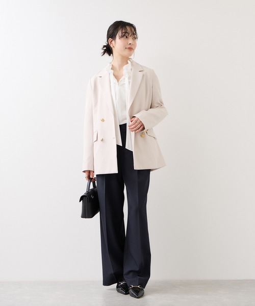 VIS（ビス）の「フリルネックブラウス（シャツ/ブラウス・レディース・オフホワイト/サックスブルー/ダークブラウン・FREE）」の10枚目の写真