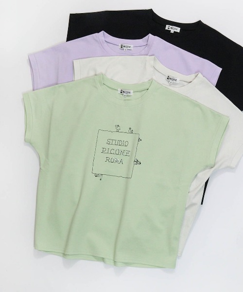 STUDIO PICONE（スタジオピッコーネ）の「コットン100％UV冷感刺繍プルオーバー（Tシャツ/カットソー・レディース・ブラック/ライトパープル/ライトグレー/ライトグリーン・LL/L/M）」の4枚目の写真