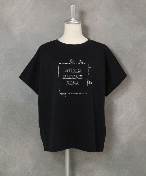 STUDIO PICONE（スタジオピッコーネ）の「コットン100％UV冷感刺繍プルオーバー（Tシャツ/カットソー・レディース・ブラック/ライトパープル/ライトグレー/ライトグリーン・LL/L/M）」の2枚目の写真
