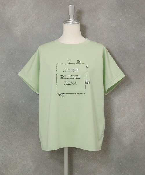 STUDIO PICONE（スタジオピッコーネ）の「コットン100％UV冷感刺繍プルオーバー（Tシャツ/カットソー・レディース・ブラック/ライトパープル/ライトグレー/ライトグリーン・LL/L/M）」の7枚目の写真