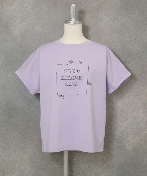 STUDIO PICONE（スタジオピッコーネ）の「コットン100％UV冷感刺繍プルオーバー（Tシャツ/カットソー・レディース・ブラック/ライトパープル/ライトグレー/ライトグリーン・LL/L/M）」の9枚目の写真