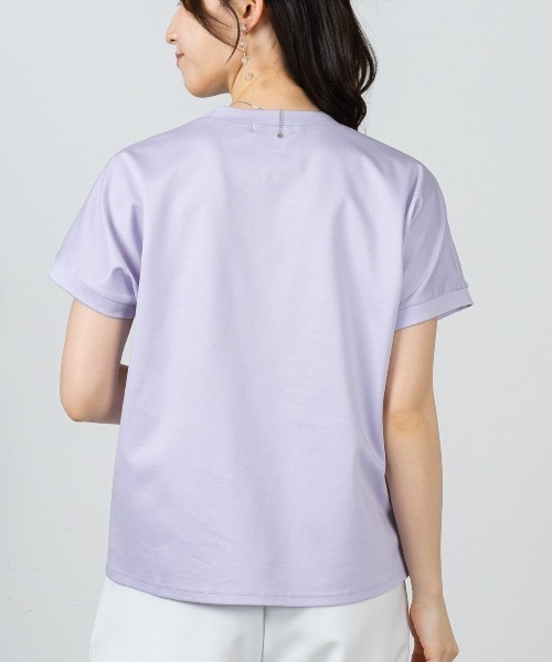 STUDIO PICONE（スタジオピッコーネ）の「コットン100％UV冷感刺繍プルオーバー（Tシャツ/カットソー・レディース・ブラック/ライトパープル/ライトグレー/ライトグリーン・LL/L/M）」の15枚目の写真