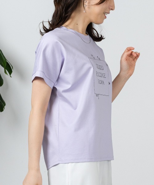 STUDIO PICONE（スタジオピッコーネ）の「コットン100％UV冷感刺繍プルオーバー（Tシャツ/カットソー・レディース・ブラック/ライトパープル/ライトグレー/ライトグリーン・LL/L/M）」の16枚目の写真