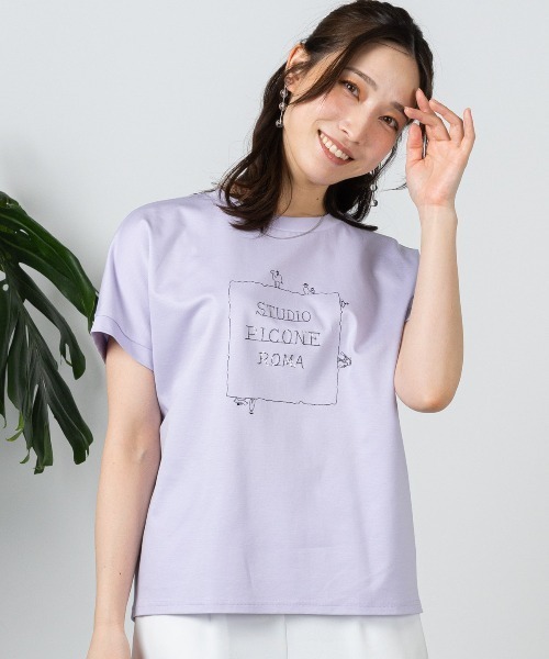 STUDIO PICONE（スタジオピッコーネ）の「コットン100％UV冷感刺繍プルオーバー（Tシャツ/カットソー・レディース・ブラック/ライトパープル/ライトグレー/ライトグリーン・LL/L/M）」の18枚目の写真