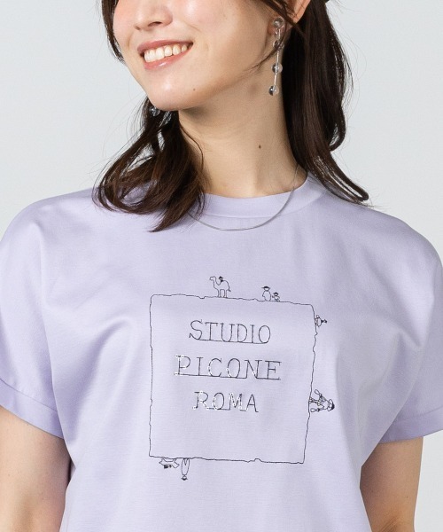 STUDIO PICONE（スタジオピッコーネ）の「コットン100％UV冷感刺繍プルオーバー（Tシャツ/カットソー・レディース・ブラック/ライトパープル/ライトグレー/ライトグリーン・LL/L/M）」の19枚目の写真
