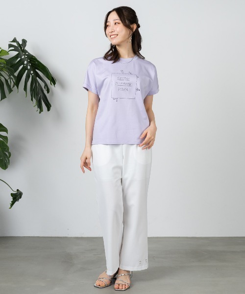 STUDIO PICONE（スタジオピッコーネ）の「コットン100％UV冷感刺繍プルオーバー（Tシャツ/カットソー・レディース・ブラック/ライトパープル/ライトグレー/ライトグリーン・LL/L/M）」の20枚目の写真