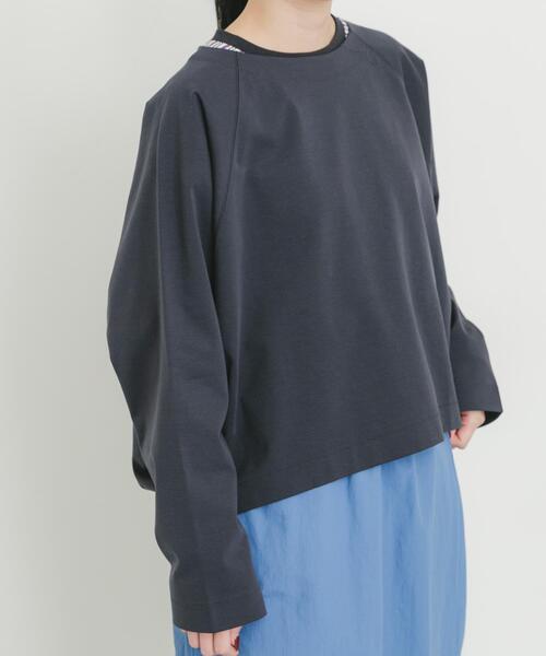 EKAL(エカル)の「シルケットコットンロングスリーブTシャツ(Tシャツ/カットソー・レディース・ネイビー/オフホワイト・ONE)」の2枚目の写真