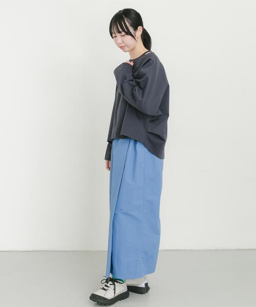 EKAL(エカル)の「シルケットコットンロングスリーブTシャツ(Tシャツ/カットソー・レディース・ネイビー/オフホワイト・ONE)」の15枚目の写真