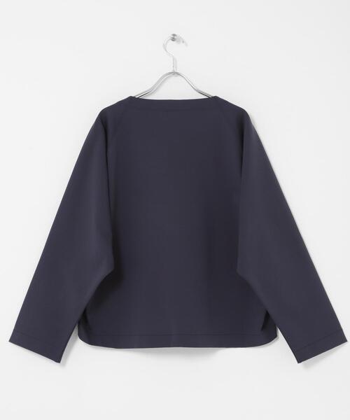 EKAL(エカル)の「シルケットコットンロングスリーブTシャツ(Tシャツ/カットソー・レディース・ネイビー/オフホワイト・ONE)」の19枚目の写真