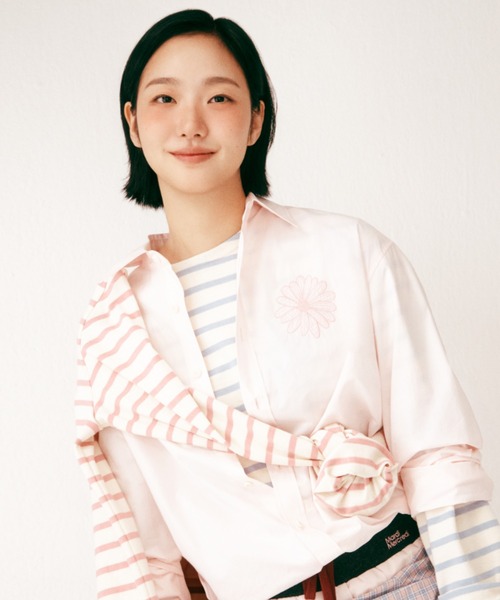 Mardi Mercredi(マルディメクルディ)の「COTTON POPLIN SHIRT / コットン ポプリン シャツ(シャツ/ブラウス・レディース・ライトピンク/ブルー/ライトベージュ/スカイブルー/ベージュ/ホワイト/ピンク/ミント・FREE)」の8枚目の写真