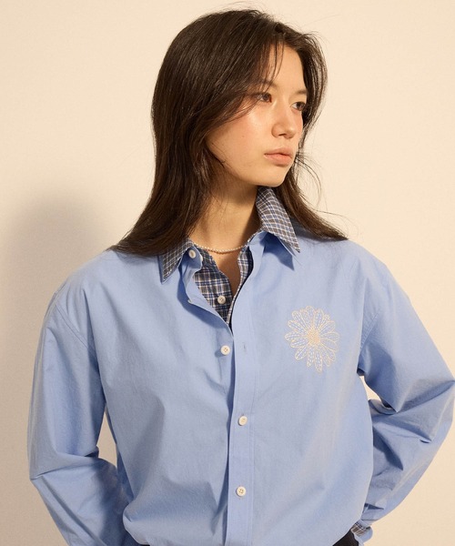 Mardi Mercredi(マルディメクルディ)の「COTTON POPLIN SHIRT / コットン ポプリン シャツ(シャツ/ブラウス・レディース・ライトピンク/ブルー/ライトベージュ/スカイブルー/ベージュ/ホワイト/ピンク/ミント・FREE)」の14枚目の写真