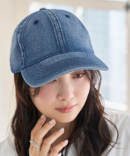 KOBE LETTUCE（コウベレタス）の「デニムキャップ（キャップ・レディース・ブルー/ライトブルー/ブラック・FREE）」の3枚目の写真
