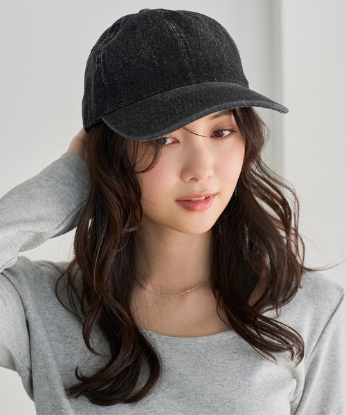 KOBE LETTUCE（コウベレタス）の「デニムキャップ（キャップ・レディース・ブルー/ライトブルー/ブラック・FREE）」の4枚目の写真
