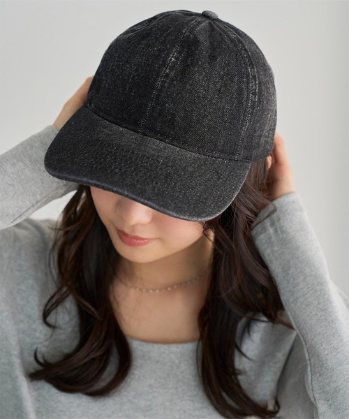 KOBE LETTUCE（コウベレタス）の「デニムキャップ（キャップ・レディース・ブルー/ライトブルー/ブラック・FREE）」の5枚目の写真