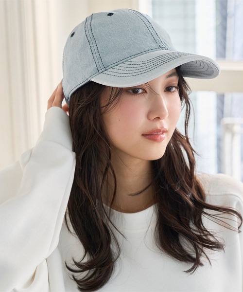 KOBE LETTUCE（コウベレタス）の「デニムキャップ（キャップ・レディース・ブルー/ライトブルー/ブラック・FREE）」の8枚目の写真