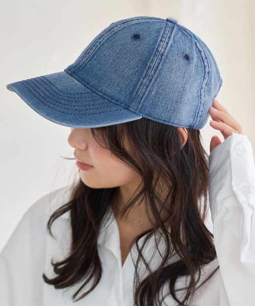 KOBE LETTUCE（コウベレタス）の「デニムキャップ（キャップ・レディース・ブルー/ライトブルー/ブラック・FREE）」の9枚目の写真