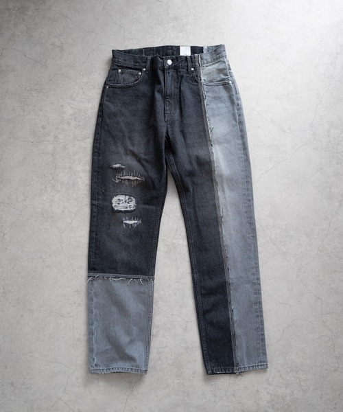 Iroquois（イロコイ）の「ASYMMETRICAL STRAIGHT PANTS（デニムパンツ・メンズ・ライトインディゴブルー/ダークブラック/ライトブラック/ダークインディゴブルー・2/4/3/5）」の5枚目の写真
